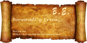 Borvendég Erina névjegykártya
